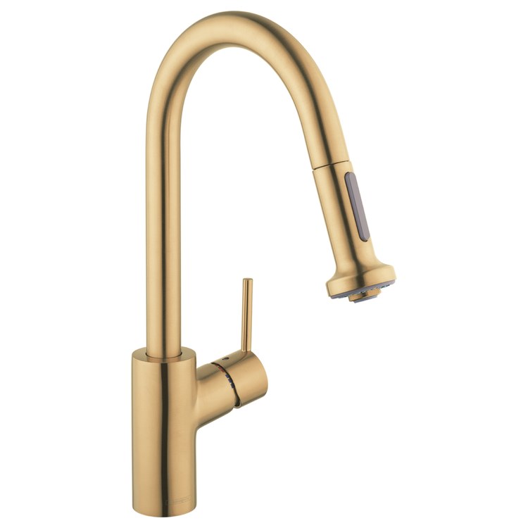 Kitchen Faucet Talis S2 MagFit 1 Lever ADA Brushed Gold Optic Pull Down 2 Function 150 Degree Swivel 1.75 Gallons per Minute - Frankwebs