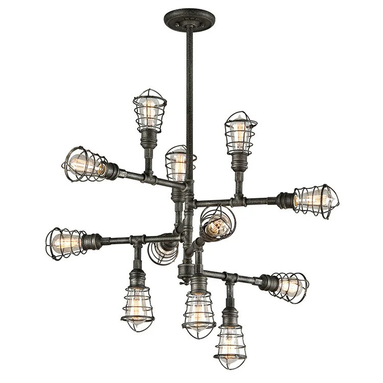Conduit Twelve-Light Large Chandelier - Frankwebs