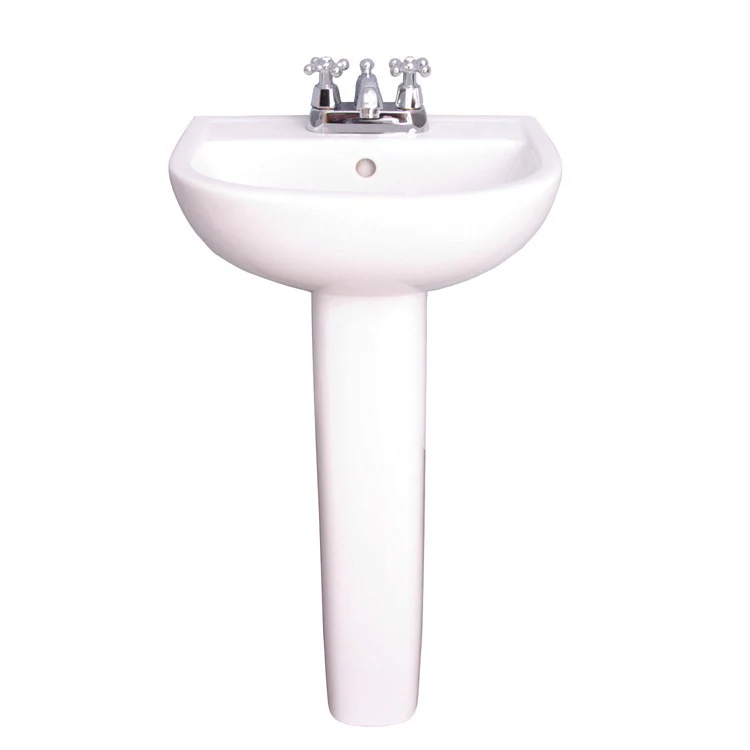 Pedestal Lavatory Compact 500 Centerset White Round - Frankwebs