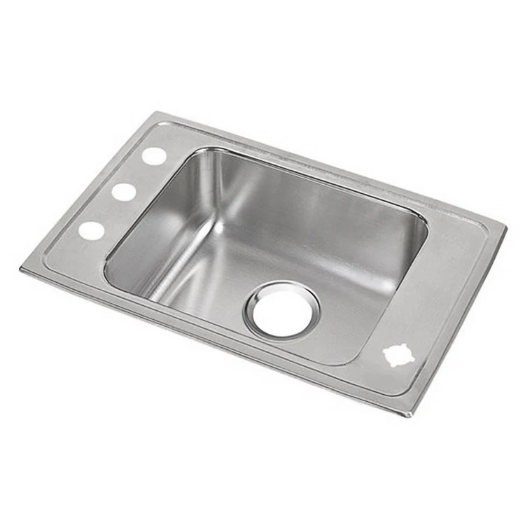 Classroom Sink Lustertone 31 x 19.5 Inch Single Bowl ADA 2FRM Hole Lustrous Satin Drop-In Minimum Cabinet Size 36 Inch 5-1/2 Inch 18 Gauge Bottom Only Pads 64090014 Mounting Hardware Included for Countertops Up to 3/4IN - Frankwebs
