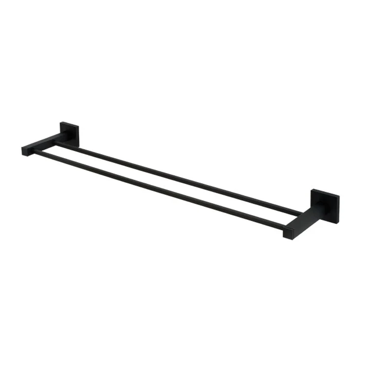 Towel Bar Contemporary II Bath 24 Inch Double Matte Black Brass 5-5/16 Inch - Frankwebs