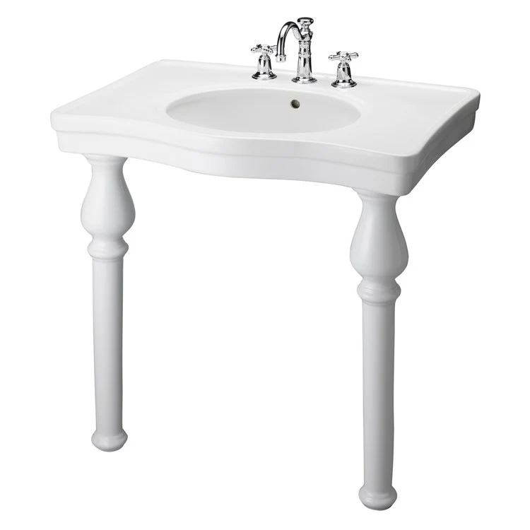 Console Sink Milano 33-1/4 Inch 8 Inch Spread Oval White - Frankwebs