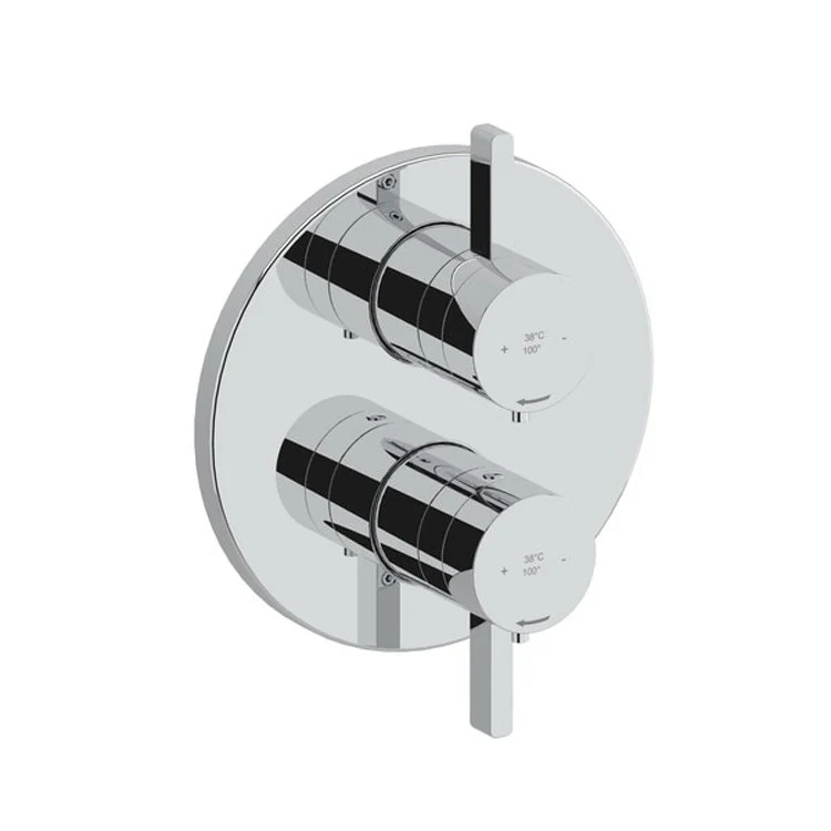 Thermostatic Valve Paradox Pressure Balance System Round 4-Way 2 Lever Chrome ADA 7-1/8W x 7-1/8H Inch - Frankwebs