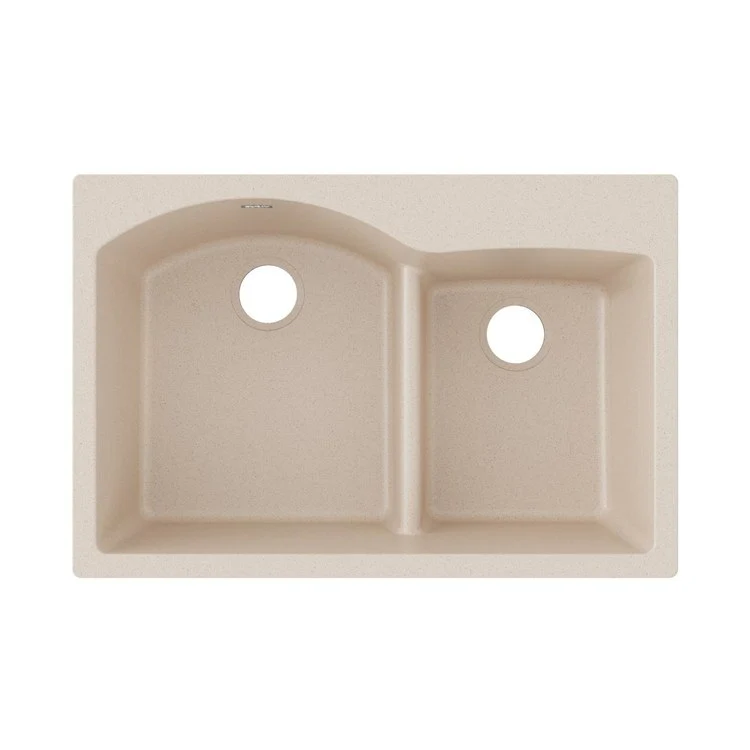 Kitchen Sink Quartz Classic 33 x 22 Inch Double Bowl Offset 60/40 with Aqua Divide Bisque Drop-In - Frankwebs