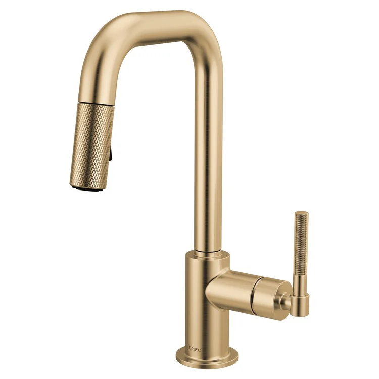 Prep Faucet Litze 1 Knurled Handle ADA Matte Black/Brilliance Luxe Gold Pull Down Dual Function Square 360 DEG Swivel 1.8 Gallons per Minute - Frankwebs