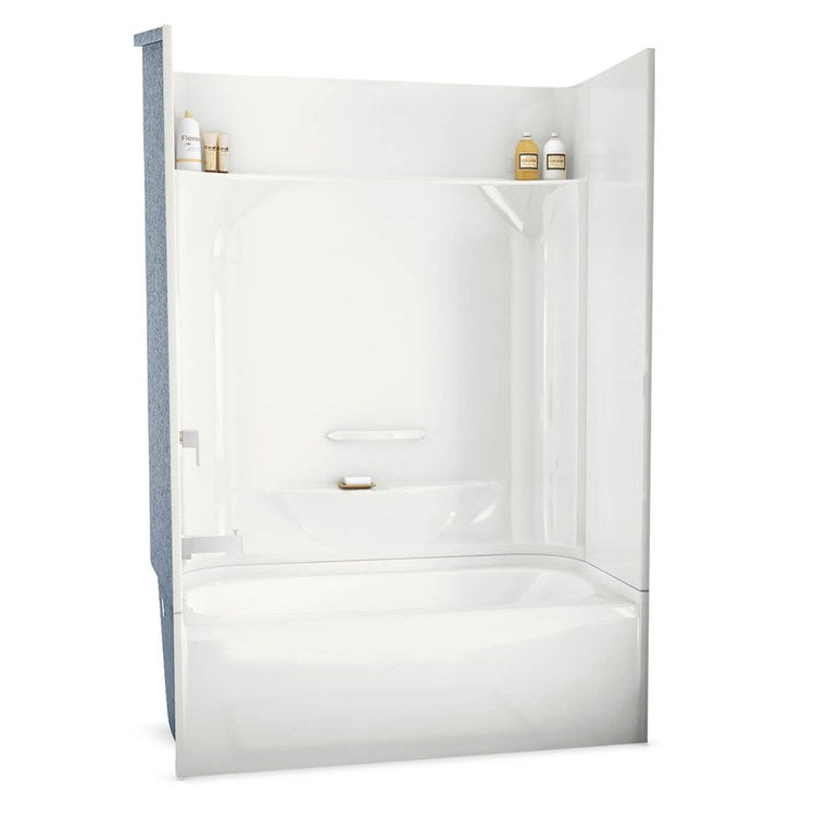 Tub and Shower Module 53-7/8 x 29 x 77-1/2 Inch AcrylX Right Drain White 4 Pieces - Frankwebs
