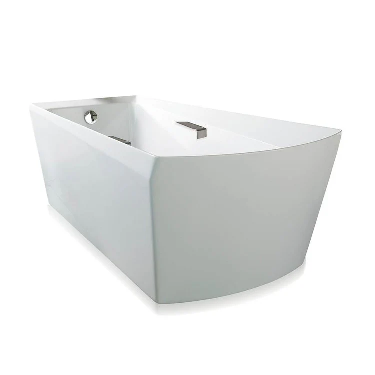 Freestanding Tub Soiree 72-3/8 x 39-1/2 x 25-3/8 Inch with Brushed Nickel Grab Bar Rear Center Cotton Rectangular - Frankwebs