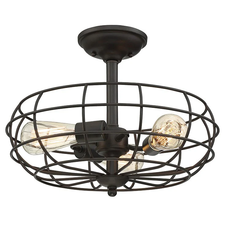 Scout Three-Light Semi-Flush Mount Ceiling Fixture - Frankwebs