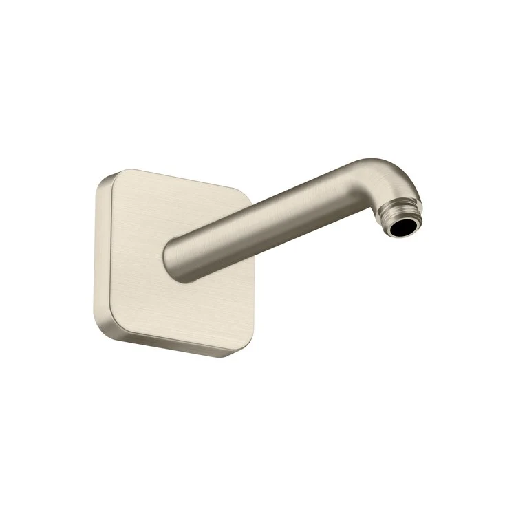 Shower Arm ShowerSolutions with Softsquare Flange Brushed Nickel 9 Inch NPT Brass 25 DEG Wall Mount - Frankwebs