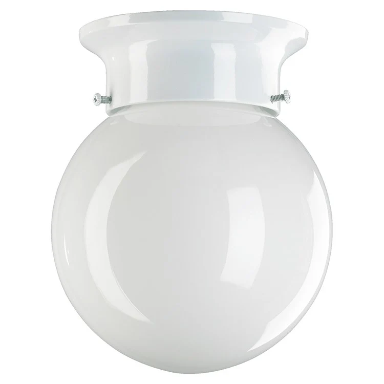 Single-Light Flush Mount Ceiling Fixture with White Glass Globe Shade - Frankwebs