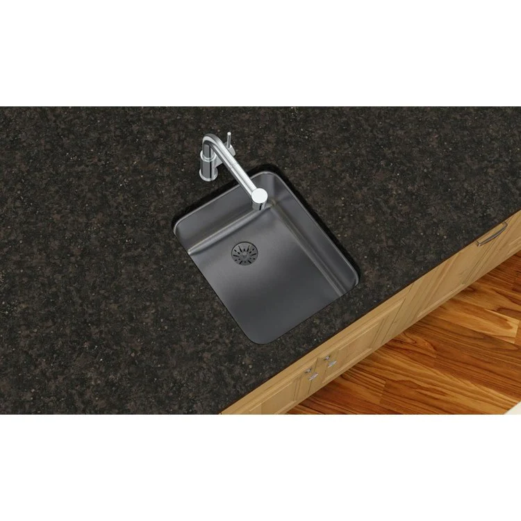 Kitchen Sink Lustertone Classic 16.5 x 20.5 Inch Single Bowl Perfect Drain Lustrous Satin Undermount Drain Location Rear Center - Frankwebs