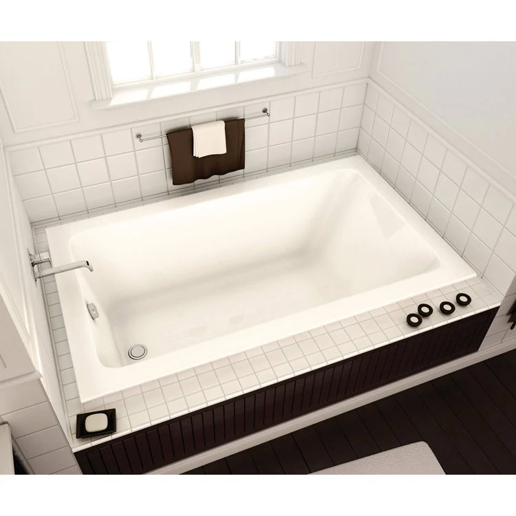 Tub Pose 66-1/4 x 35-3/4 x 23-5/8 Inch Drop-In with Whirlpool/Aeroffect End White Acrylic - Frankwebs