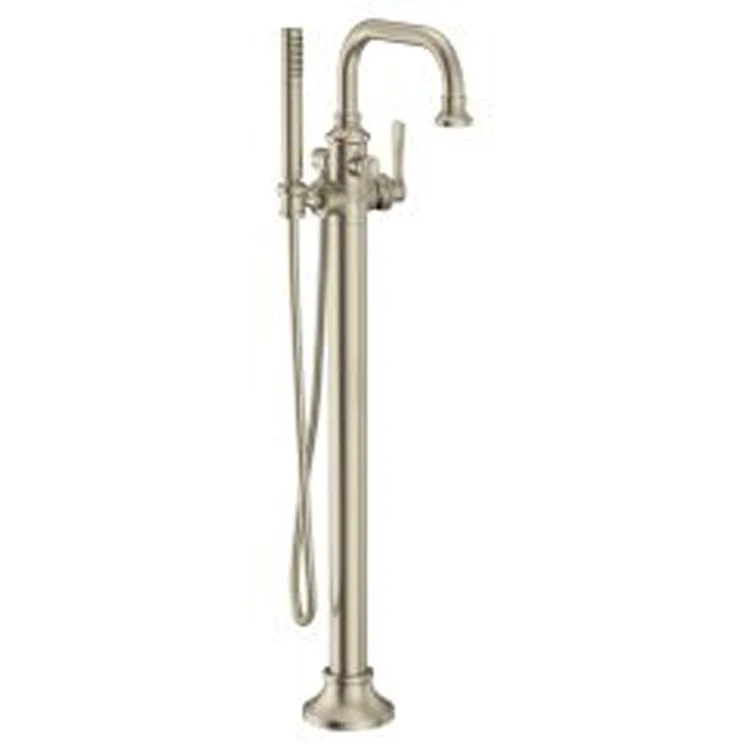 Tub Filler Colinet Traditional Floor Mount 1 Lever ADA Brushed Nickel 1 Hole - Frankwebs