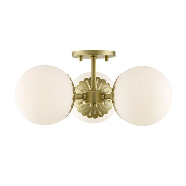 Paige Three-Light Semi-Flush Mount Ceiling Fixture - Frankwebs