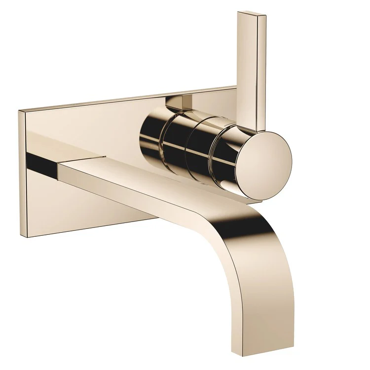 Lavatory Faucet MEM Wall Mount Mixer 1 Lever ADA WaterSense Champagne 1.2 Gallons per Minute Less Drain 2 Hole - Frankwebs