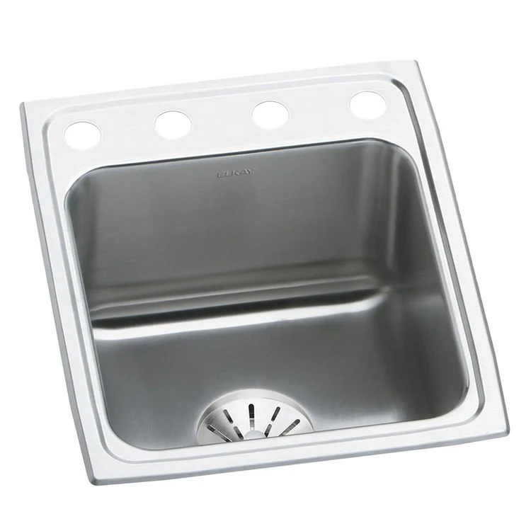 Kitchen Sink Lustertone Classic 17 x 22 Inch Single Bowl with Perfect Drain OS4 Hole Lustrous Satin Drop-In - Frankwebs