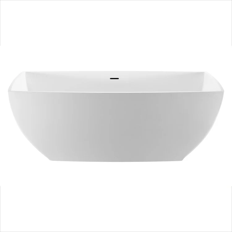 Soaking Tub Adrian 2 67.5 x 35.5 Inch Freestanding/Undermount Center White Gloss Sculpturestone 124 Gallons 22-1/2 Inch - Frankwebs