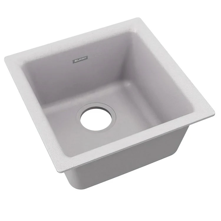 Kitchen Sink Quartz Classic 15.75 x 15.75 Inch Single Bowl Bar Dusk Gray Drop-In Undermount - Frankwebs