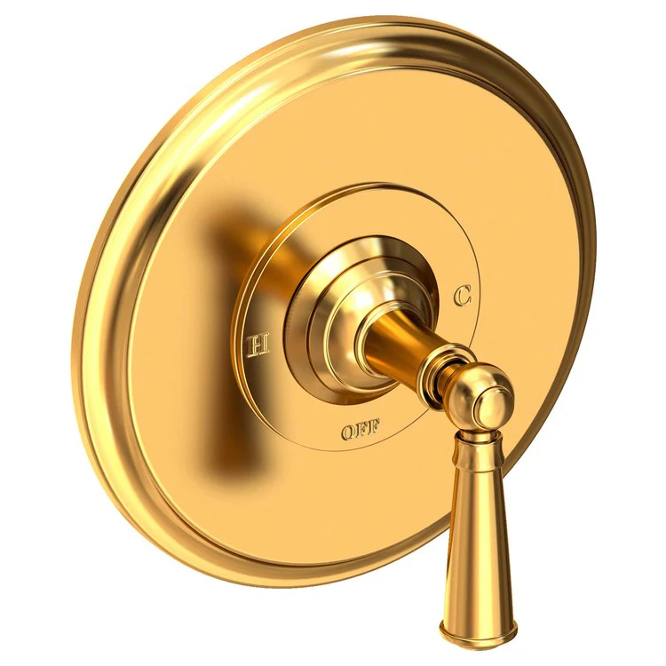 Pressure Balance Valve Trim Aylesbury Round 1 Lever Polished Brass Uncoated Living ADA Depth 4 Inch - Frankwebs