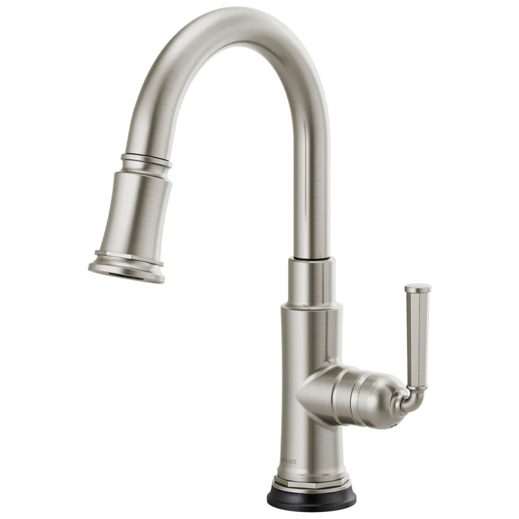 Prep Faucet Rook SmartTouch Technology 1 Lever ADA Brilliance Luxe Steel Pull Down 2 Function Wand Aerated Stream/Spray 360 Degree Swivel - Frankwebs