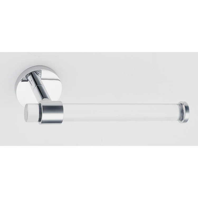 Toilet Paper Holder Contemporary Acrylic Bath Single Post Polished Chrome 6-15/16 Inch 3-1/8 Inch Wall Mount - Frankwebs