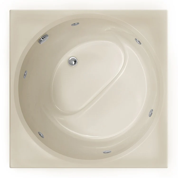 Whirlpool Tub Designer Collection Fuji 40 x 40 x 32 Inch Drop-In Almond Square - Frankwebs