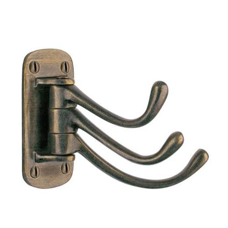 Coat Hook Triple Brass 3 Inch 3-7/8 Inch Wall Mount Zinc - Frankwebs