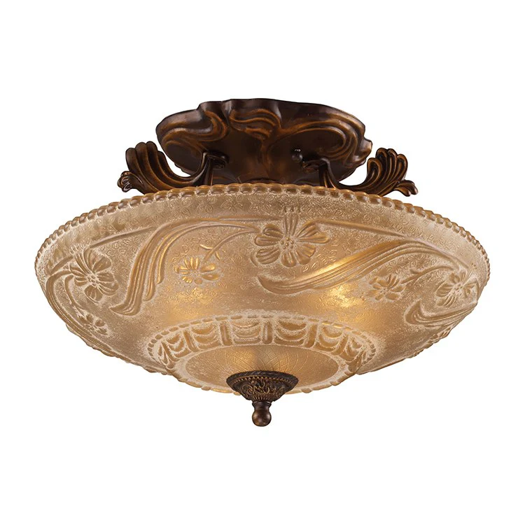 Restoration Three-Light Semi-Flush Mount Ceiling Fixture - Frankwebs