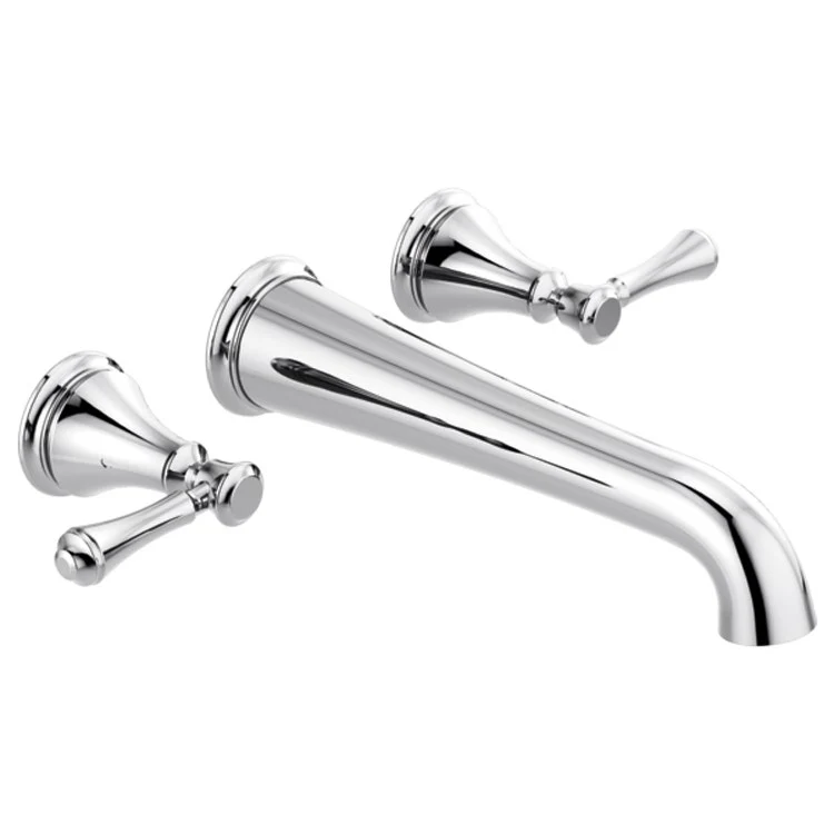 Tub Filler Trim Cassidy Wall Mount 2 Lever Chrome ADA 8 to 16 Inch Spread - Frankwebs