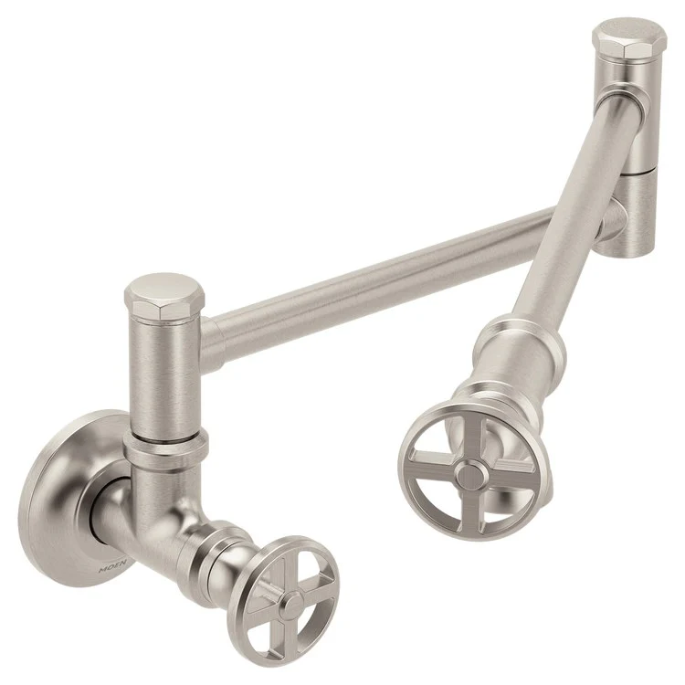 Pot Filler Paterson Traditional 2 Wheel ADA Spot Resist Stainless Steel 1 Hole 5.5 Gallons per Minute - Frankwebs