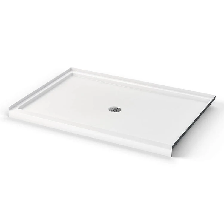 Shower Base Icon Alcove White 60 x 42 Inch AcrylX Center Drain Textured Floor - Frankwebs