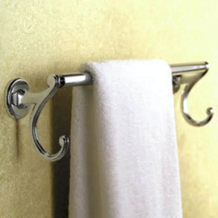 Towel Bar Circe 18 Inch Single with Hook Polished Chrome Brass 3-3/8 Inch Extension from Wall - Frankwebs