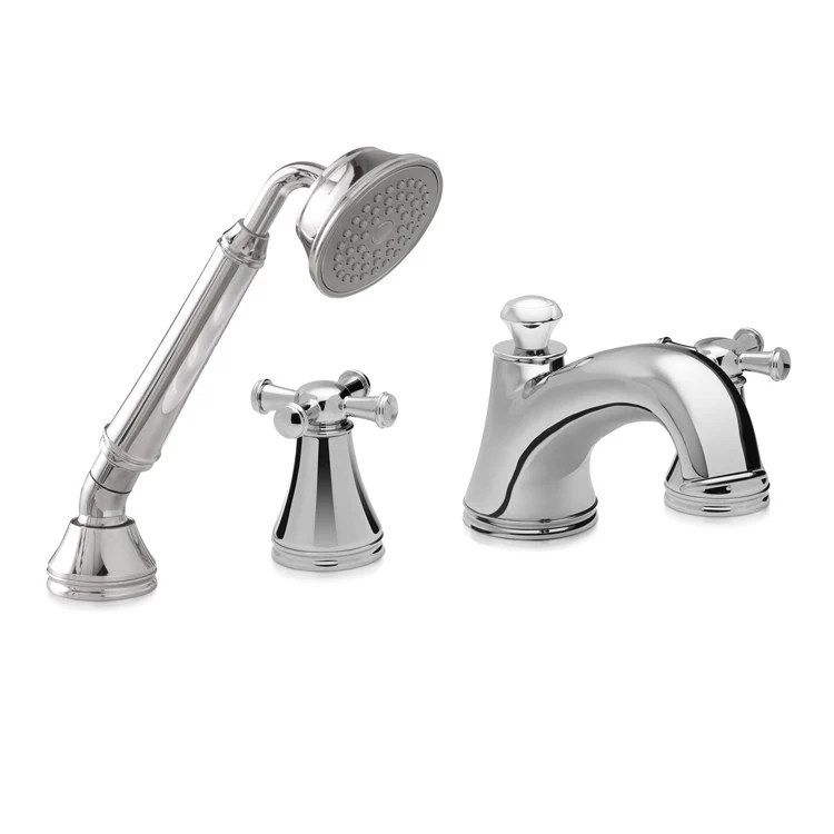 Roman Tub Trim Vivian with Handshower 2 Cross Polished Chrome 10 Gallons per Minute - Frankwebs