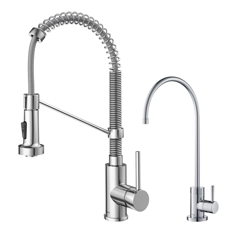 Bolden Commercial-Style Pull Down Kitchen Faucet and Purita Water Filter Faucet Combo - Frankwebs