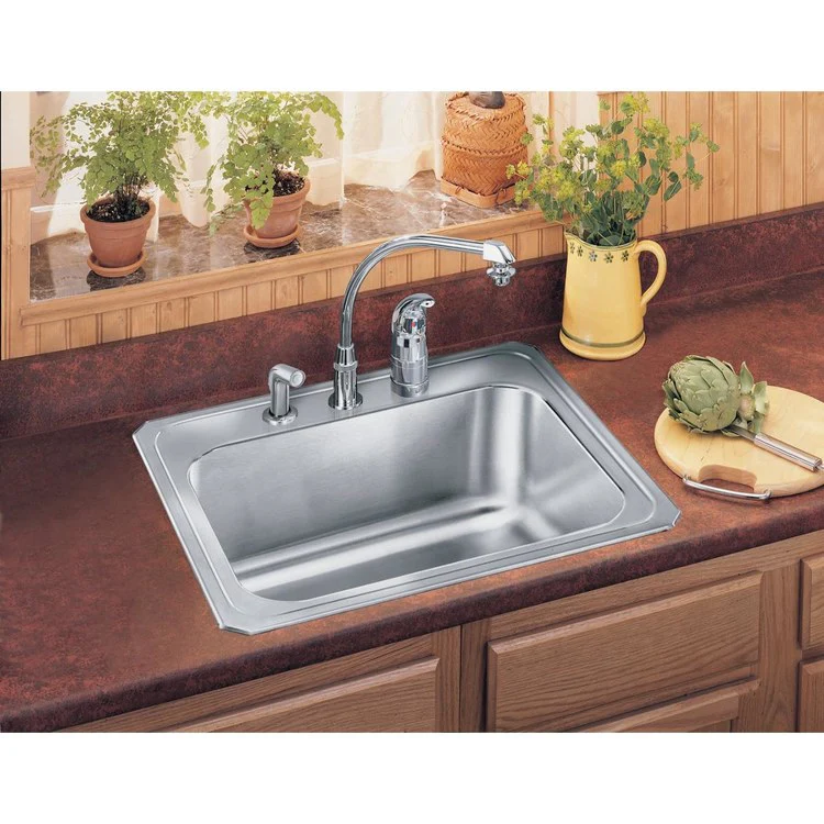 Kitchen Sink Pursuit 25 x 22 Inch Single Bowl Brushed Satin Drop-In - Frankwebs