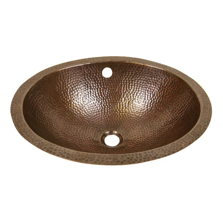 Lavatory Sink Florian Oval 19 Inch Oval Hammered Antique Copper - Frankwebs