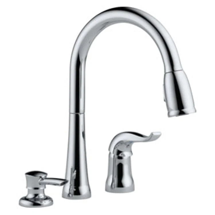 Kate Single Handle Pull Down Kitchen Faucet with Soap Dispenser - Frankwebs