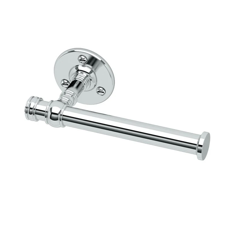 Toilet Paper Holder Cafe Single Post Chrome Metal Wall Mount - Frankwebs