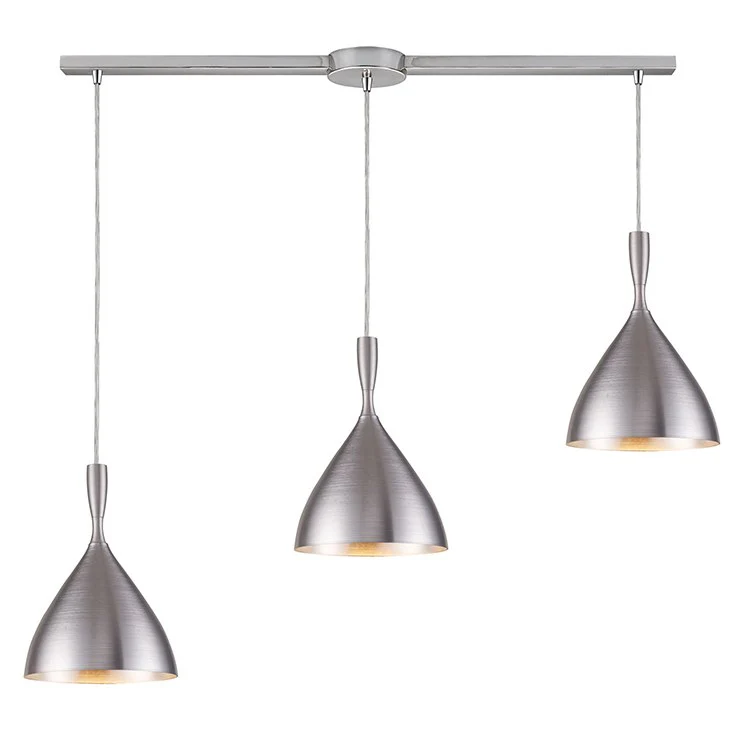 Spun Aluminum Three-Light Linear Pendant - Frankwebs
