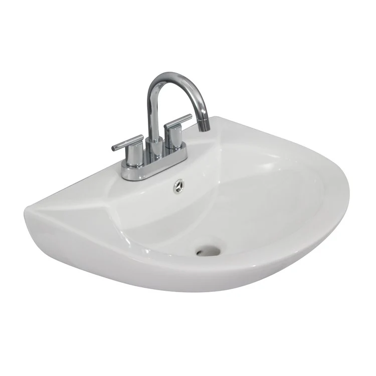 Lavatory Sink Banks Wall Hung 20-1/2 Inch 4 Inch Spread White - Frankwebs