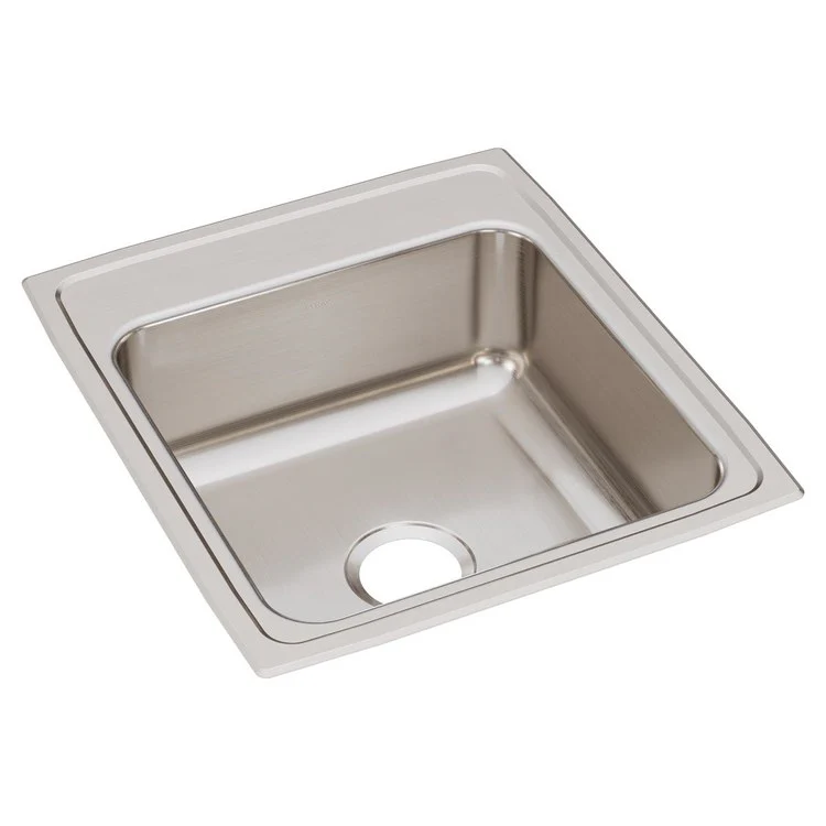 Kitchen Sink Lustertone Classic 19.5 x 22 Inch Single Bowl Lustrous Satin Drop-In Stainless Steel Drain Location Center Bottom Only Pads - Frankwebs