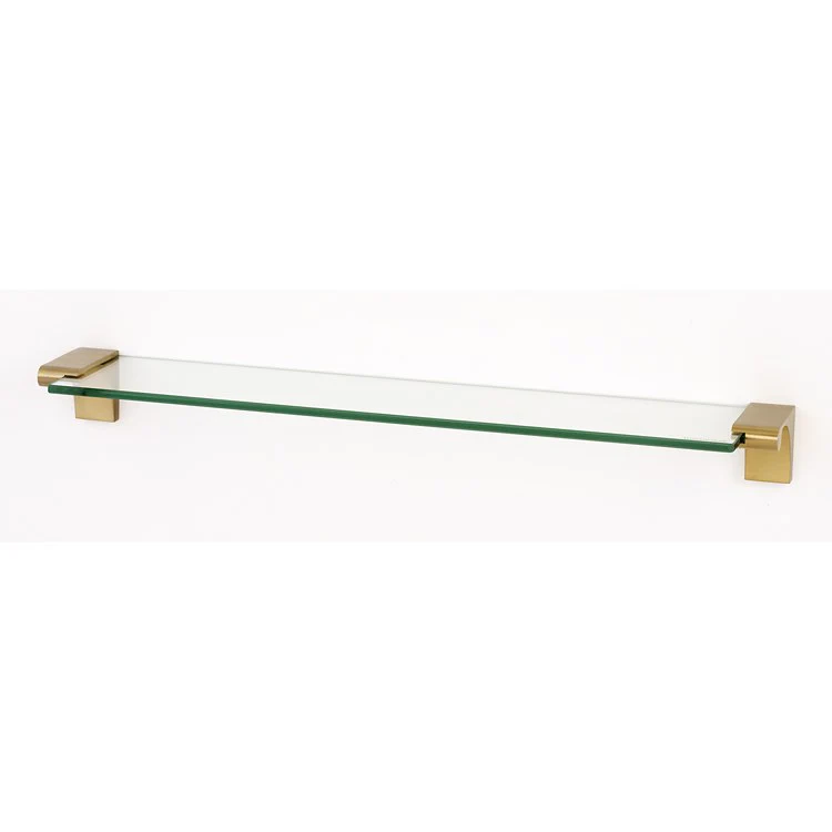 Shelf Luna with Brackets Satin Brass 24 Inch Brass/Glass - Frankwebs