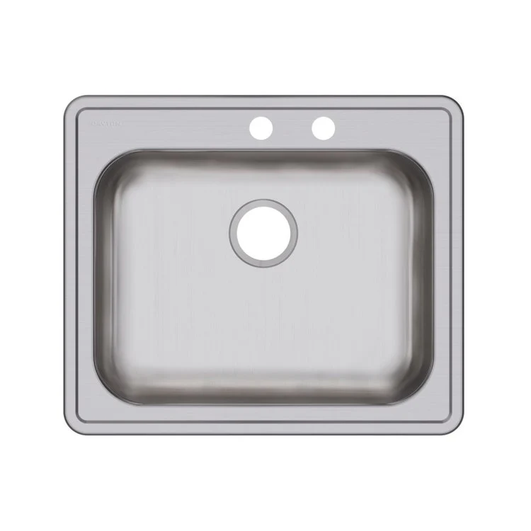 Kitchen Sink Dayton 25 x 21.25 Inch Single Bowl MR2 Hole ADA Satin Drop-In Rectangle Drain Location Rear Center Depth 5-3/8 Inch Bottom Only Pads - Frankwebs