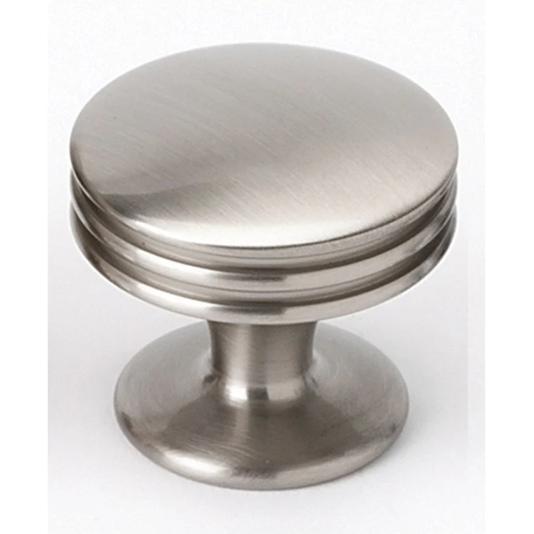 Knob II Collection Round Satin Nickel Brass 1 Inch 1 Inch 3/4 Inch - Frankwebs
