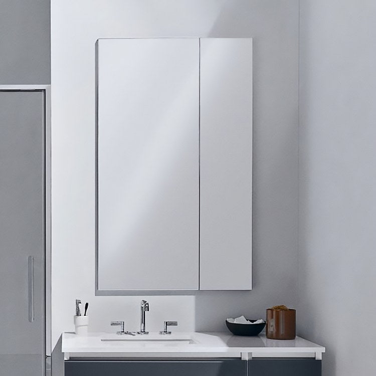 Medicine Cabinet M Series 16W x 72H x 6D Inch 1 Doors Mirror Flat Top Reversible Beveled Edge Electrical Upgrade - Frankwebs