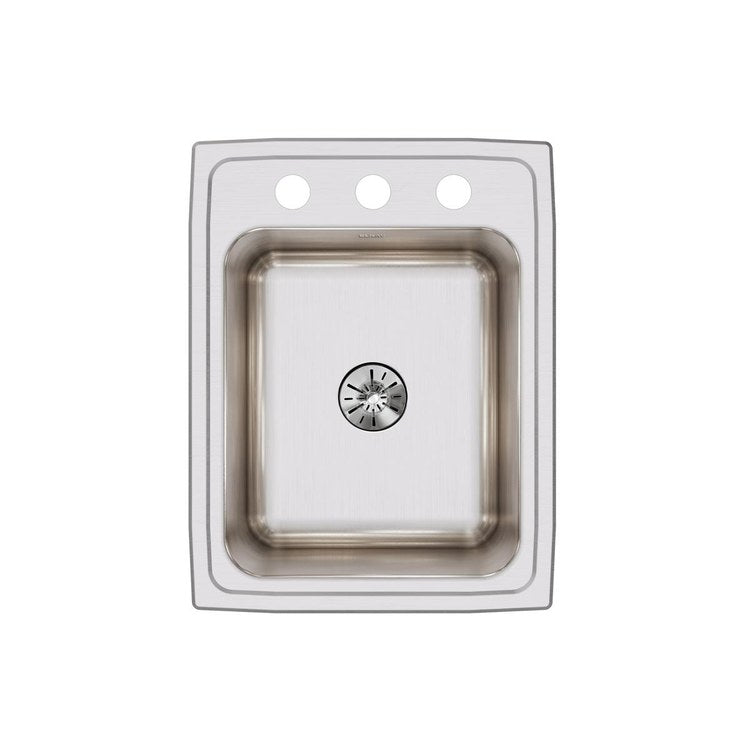 Kitchen Sink Lustertone Classic 17 x 22 Inch Single Bowl with Perfect Drain 3 Hole Lustrous Satin Drop-In - Frankwebs