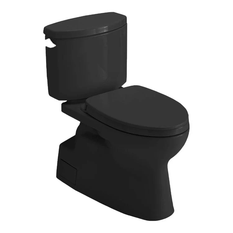 Toilet Vespin II 2 Pieces Universal Height Ebony Elongated ADA 30 Inch 1.28 Gallons per Flush Left Hand Chrome Soft Close - Frankwebs