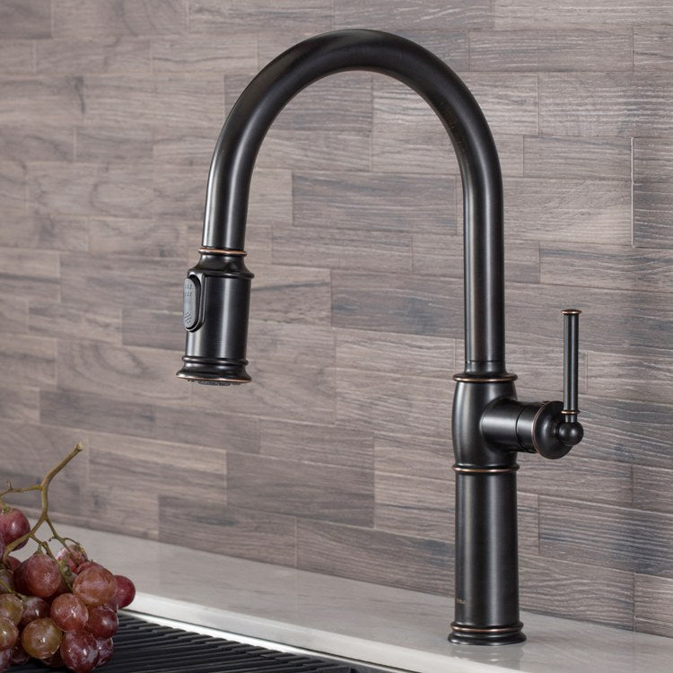 Sellette Traditional Single Handle Pull Down Kitchen Faucet and Deck Plate - Frankwebs
