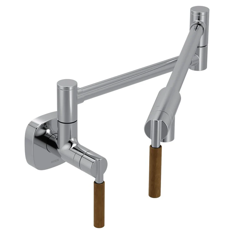 Pot Filler Tenon Modern 2 Lever ADA Chrome 1 Hole 5.5 Gallons per Minute - Frankwebs