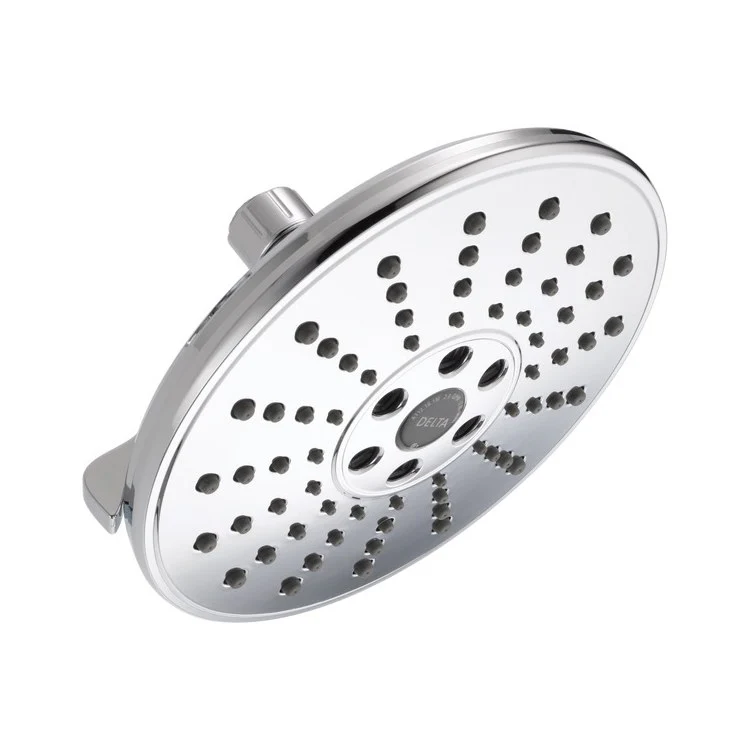 Showerhead Universal Showering Components 3 Function Round Raincan with H2Okinetic Technology Lumicoat Stainless 7-11/16 Inch 1.75 Gallons per Minute H2Okinetic Full Body Pause - Frankwebs